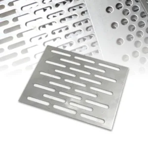 A stainless steel grate drilled a slot hole.